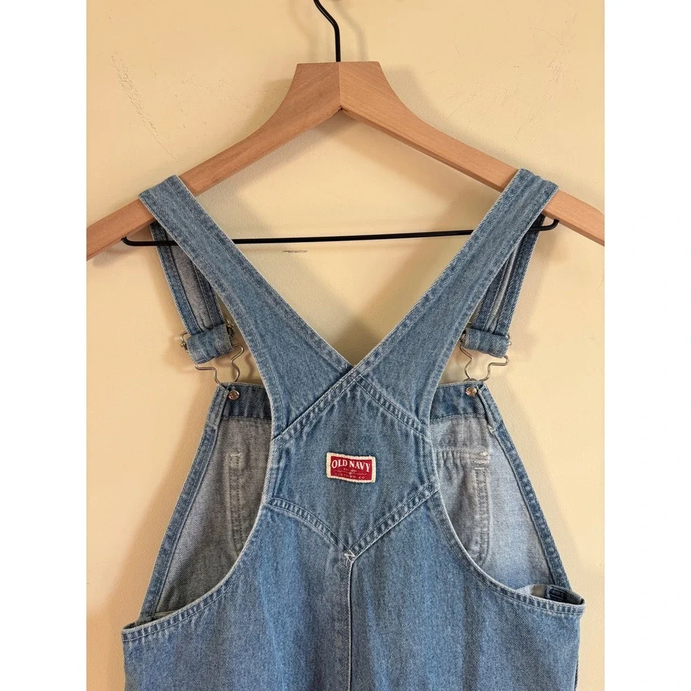 Old Navy Kids Blue Denim Overalls Medium Wash Straight Leg Size  10/11